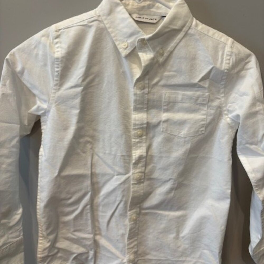 Janie and Jack White Oxford Button down - Size 7